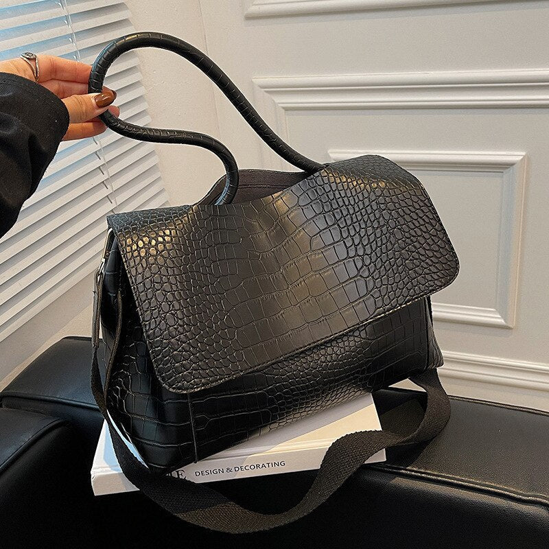 Vintage Crocodile Pattern Bag Women