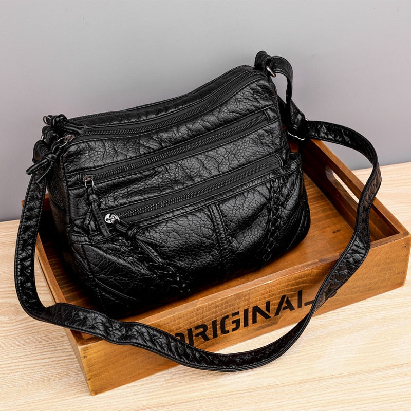 High Quality Soft PU Leather Messenger Bags For Women
