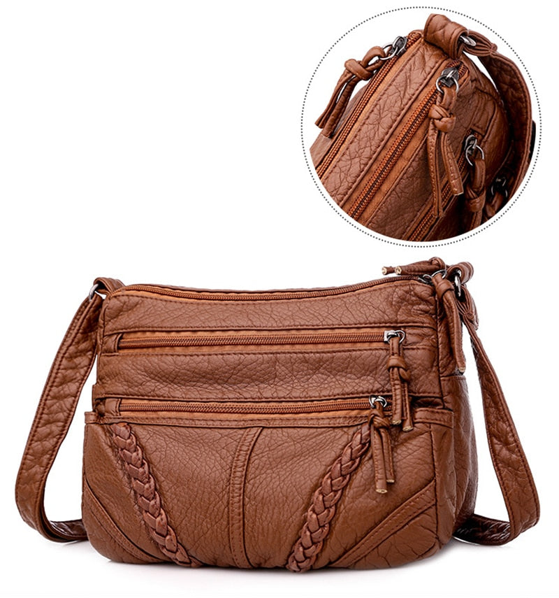 High Quality Soft PU Leather Messenger Bags For Women