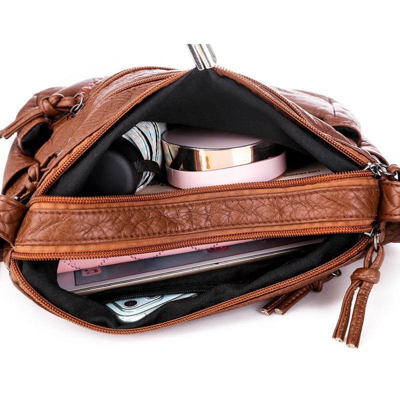 High Quality Soft PU Leather Messenger Bags For Women