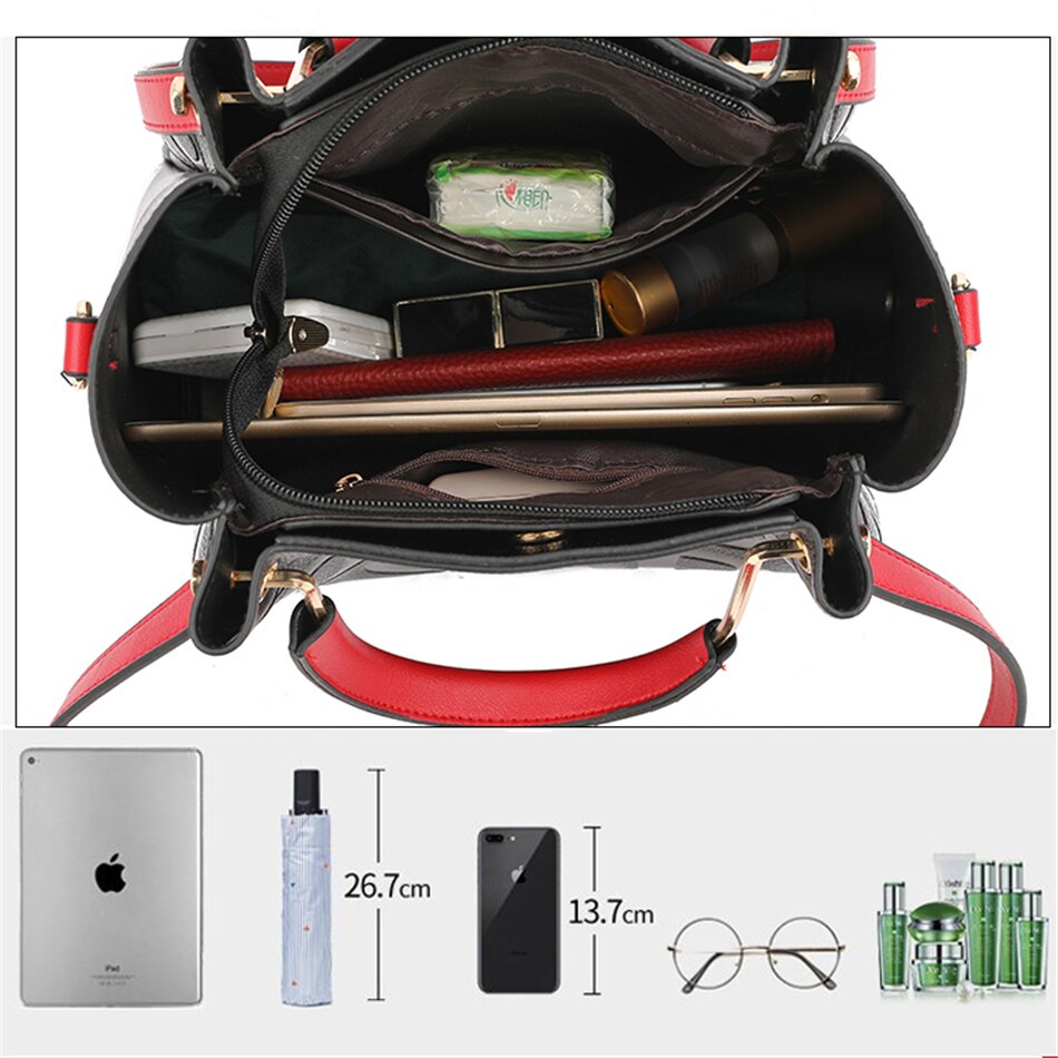 High Quality PU Leather Luxury Handbags Women Bags