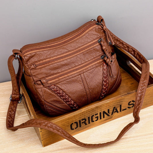 High Quality Soft PU Leather Messenger Bags For Women