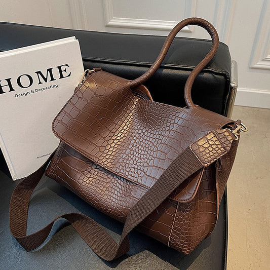 Vintage Crocodile Pattern Bag Women